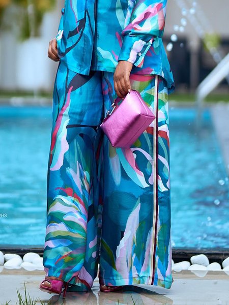 Casual Random Print Printing Wide Leg Pants 1 Casual Random Print Printing Wide Leg Pants