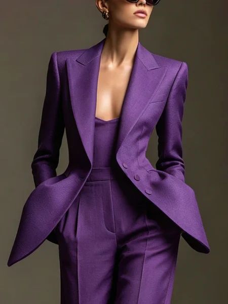 Urban Regular Sleeve Buttoned Plain Lapel Collar Blazer 1 Urban Regular Sleeve Buttoned Plain Lapel Collar Blazer