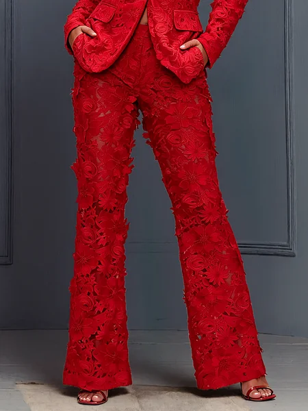Elegant Plain Straight Pants