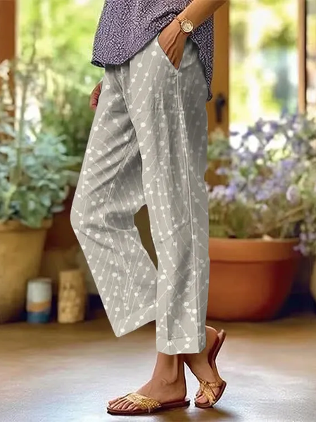 

Women Abstract Long Pants Casual Spring/Fall Trousers, Light khaki, Pants