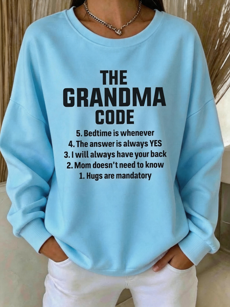 Women Text Letters Crew Neck Casual Spring/Fall Long Sleeve Sweatshirt