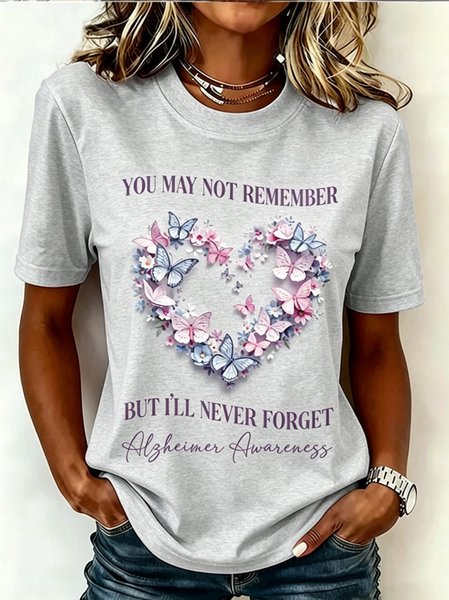 Casual Floral Crew Neck Short Sleeve T-shirt
