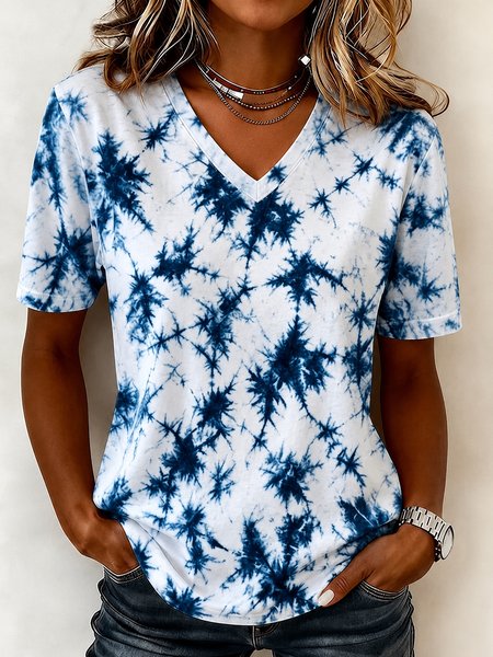 Vintage Abstract Crew Neck Short Sleeve T-shirt