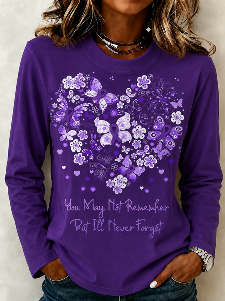 Casual Geometric Crew Neck Long Sleeve T-shirt