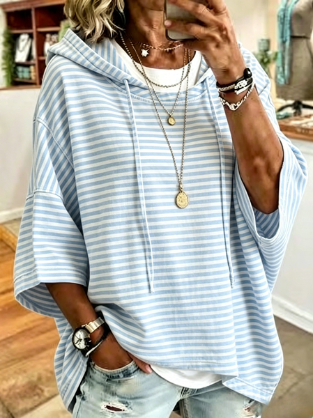 Casual Hoodie Striped Hoodie