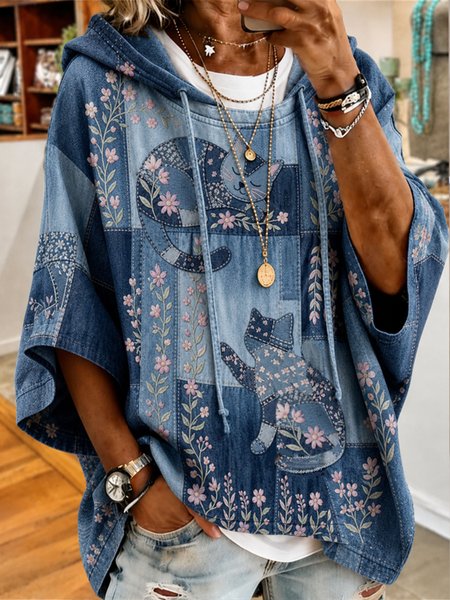 Casual Hoodie Floral Hoodie