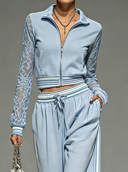 Casual Split Joint Color Block Shawl Collar Jacket