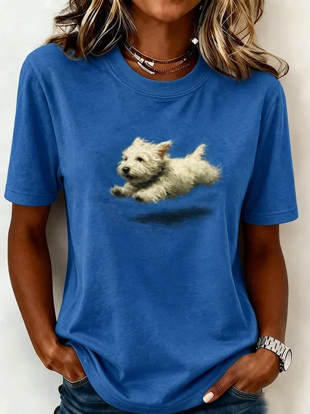 Casual Floral Crew Neck Short Sleeve T-shirt