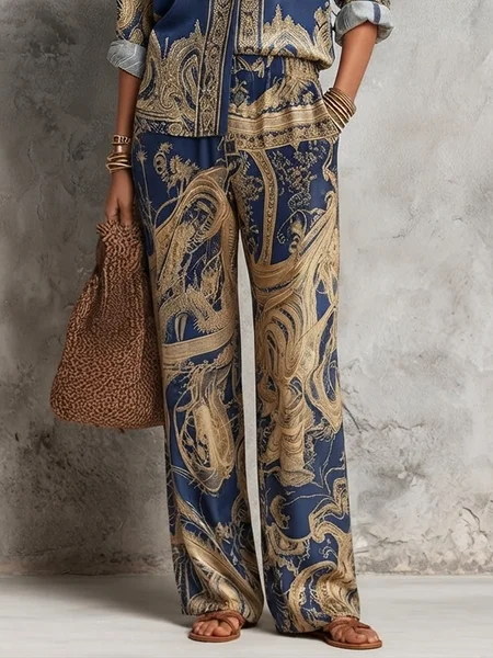 Vacation Ethnic Straight Pants