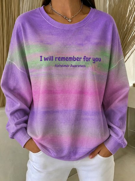 Casual Crew Neck Animal Sweatshirt