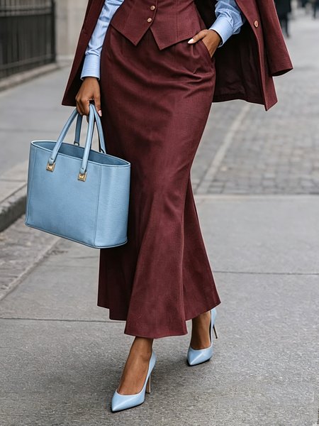 Urban Plain Mermaid Midi Skirt 1 Urban Plain Mermaid Midi Skirt
