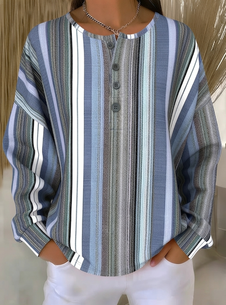 Casual Striped Sweatshirt