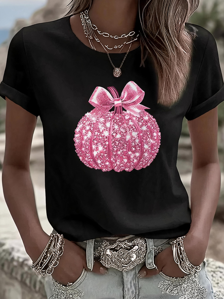 Women 3D Printing Short Sleeve Tee T-shirt Crew Neck Casual Summer Top