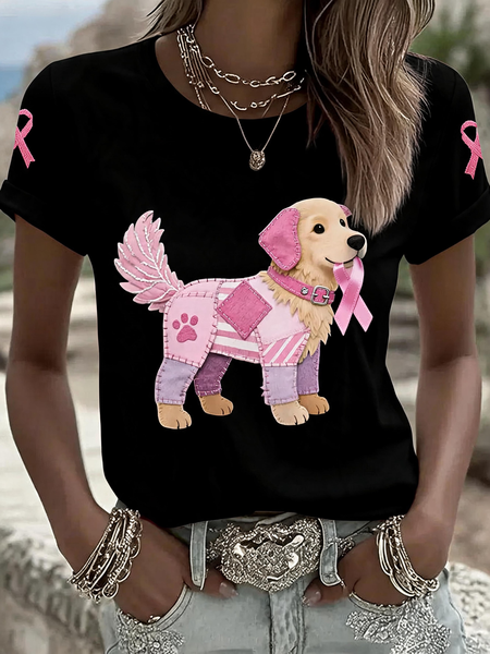 Women 3D Printing Short Sleeve Tee T-shirt Crew Neck Casual Summer Top
