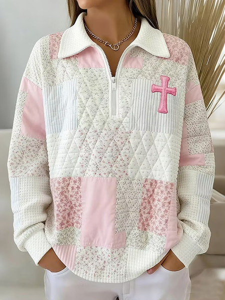 Women Floral Crew Neck Printing Casual Spring/Fall Long Sleeve Sweatshirt