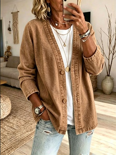 Women's Casual Denim Cardigan Jacket