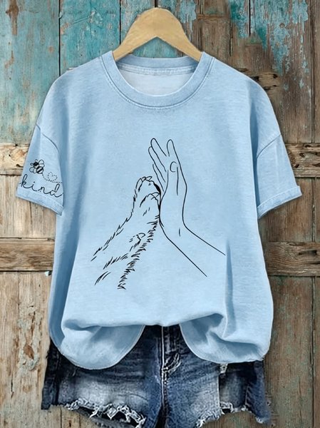 Casual Geometric Crew Neck Short Sleeve T-shirt