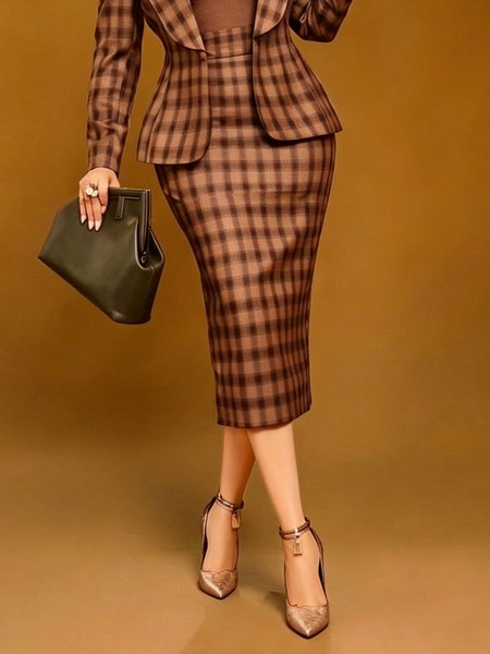Urban Printing Plaid Midi Skirt 1 Urban Printing Plaid Midi Skirt