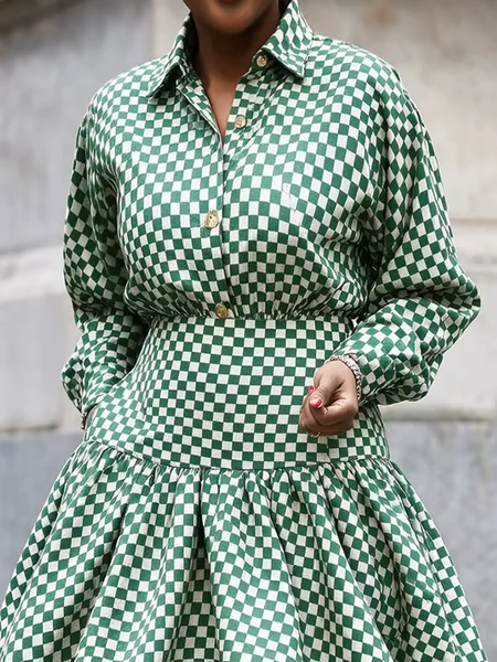 Urban Plaid Shirt Collar Shirt