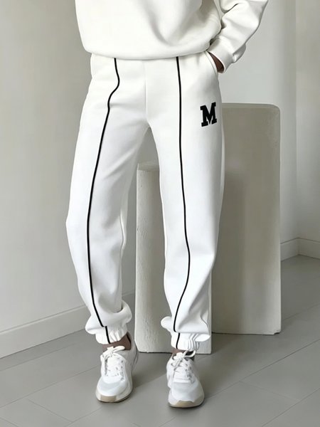Casual Color Block Webbing Sweatpants