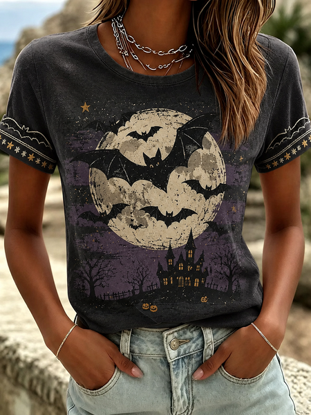 Vintage Animal Crew Neck Short Sleeve T-shirt