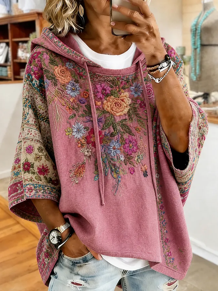 Casual Hoodie Floral Hoodie Printing