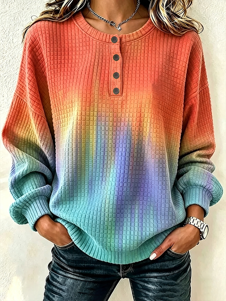 Women Abstract Crew Neck Printing Casual Spring/Fall Long Sleeve Sweatshirt