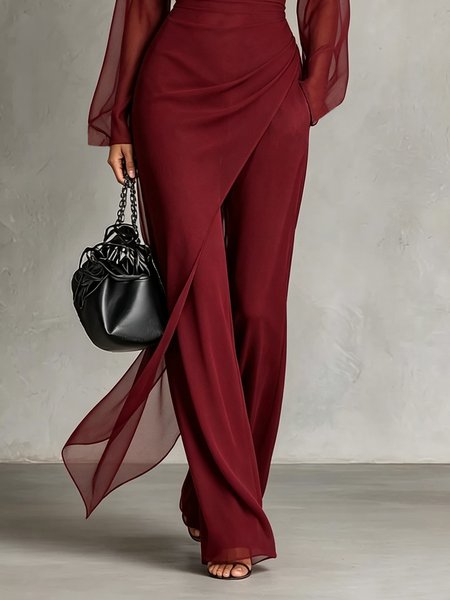Elegant Plain Flare Pants
