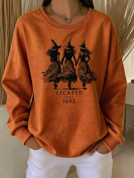 Women Text Letters Crew Neck Casual Spring/Fall Long Sleeve Sweatshirt