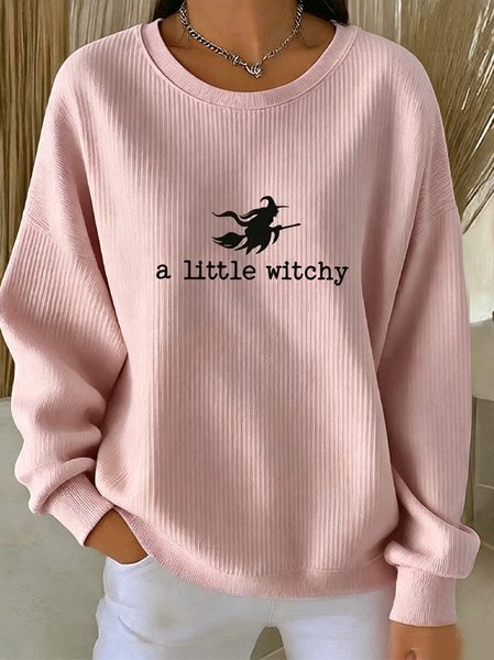Women Halloween Crew Neck Casual Spring/Fall Long Sleeve Sweatshirt