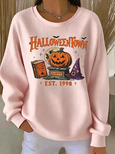 Women Halloween Crew Neck Casual Spring/Fall Long Sleeve Sweatshirt
