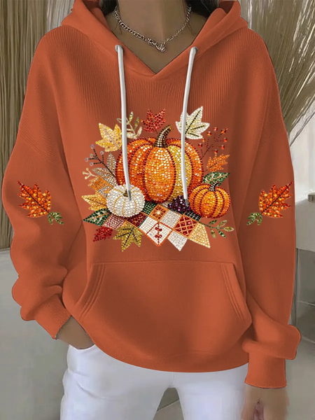 Women Floral Printing Long Sleeve Casual Daily Spring/Fall Hoodie
