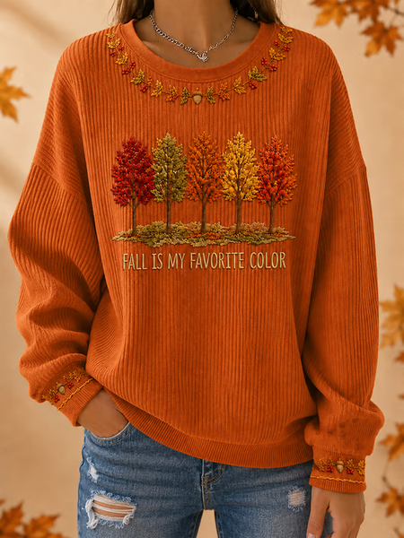 Women Text Letters Crew Neck Printing Casual Spring/Fall Long Sleeve Sweatshirt