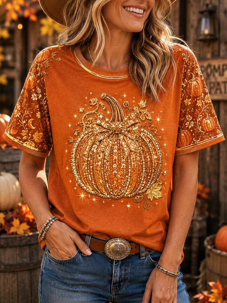Women Maple Leaf Short Sleeve Tee T-shirt Crew Neck Printing Casual Graphic Tee Summer Top