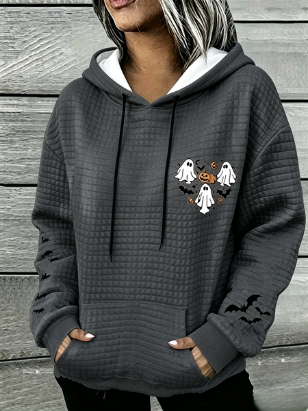 Women Cartoon Long Sleeve Casual Holiday Spring/Fall Hoodie