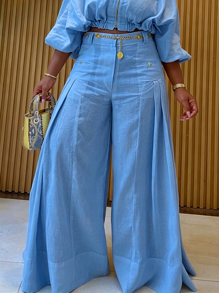 Casual Solid Loose Fit Cotton And Linen Wide Leg Pants for Daily Wear 3 Casual Solid Loose Fit Cotton And Linen Wide Leg Pants for Daily Wear