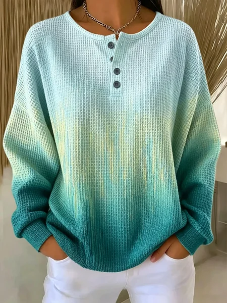 Women Abstract Crew Neck Printing Casual Spring/Fall Long Sleeve Sweatshirt