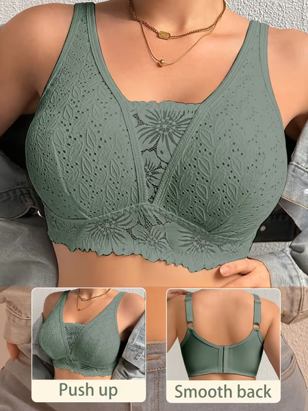 Lace-trimmed, comfortable, wire-free, breathable bra