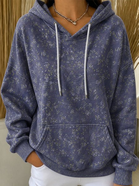 Women Floral Long Sleeve Vintage Daily Spring/Fall Hoodie