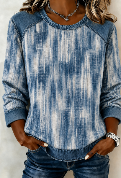 Women Random Print Crew Neck Printing Casual Spring/Fall Long Sleeve Sweatshirt