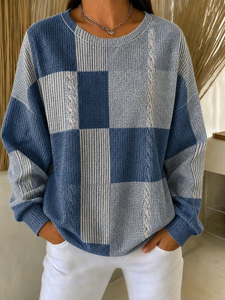 Women Abstract Graphic Crew Neck Casual Spring/Fall Long Sleeve Sweatshirt