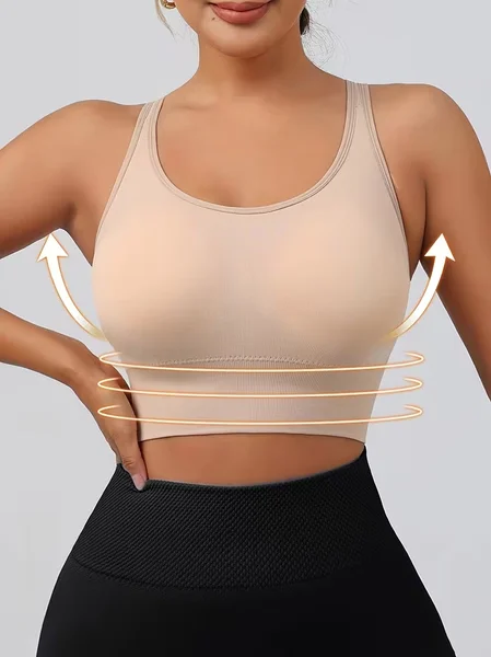 Wire-free, breathable, hollowed-out, corrective yoga bra