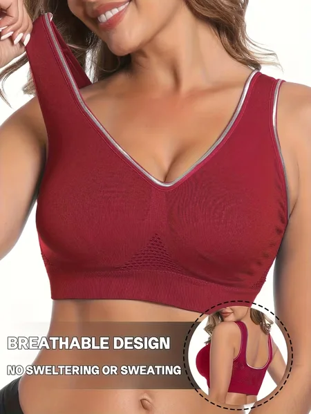 Women's Breathable Mesh Seamless Sports Bra Anti-Sweltering Yoga Bralette