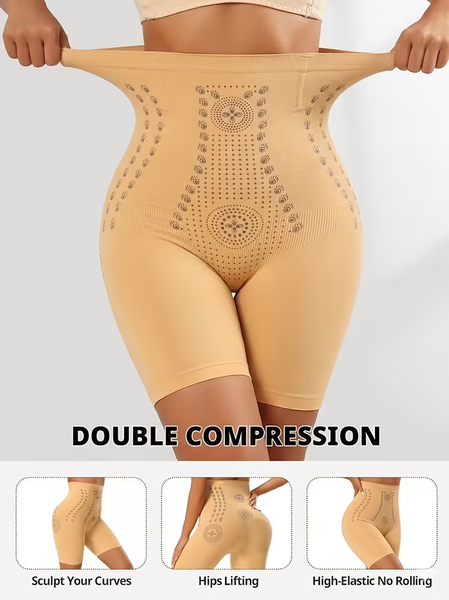 Women's high-waisted abdominal control shaping shorts with abdominal shaping, hip lifting, and waist trainer.