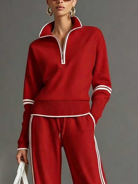 Urban Color Block Zipper Turtleneck Sweater Urban Color Block Zipper Turtleneck Sweater