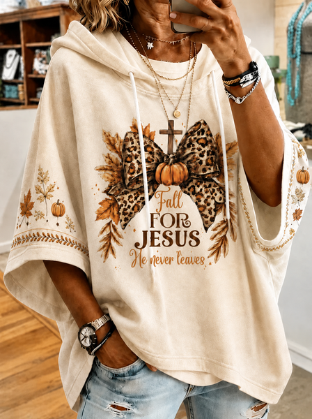 Women Text Letters Half Sleeve Casual Daily Spring/Fall Hoodie