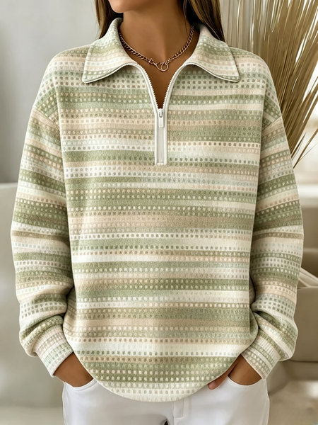 Women Ombre Crew Neck Printing Casual Spring/Fall Long Sleeve Sweatshirt