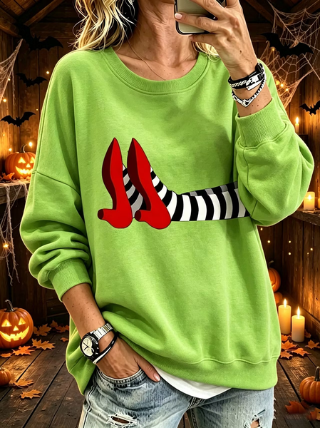 Women Plain Crew Neck Casual Spring/Fall Long Sleeve Sweatshirt