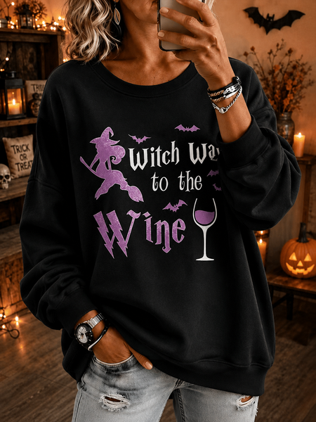 Women Plain Crew Neck Casual Spring/Fall Long Sleeve Sweatshirt