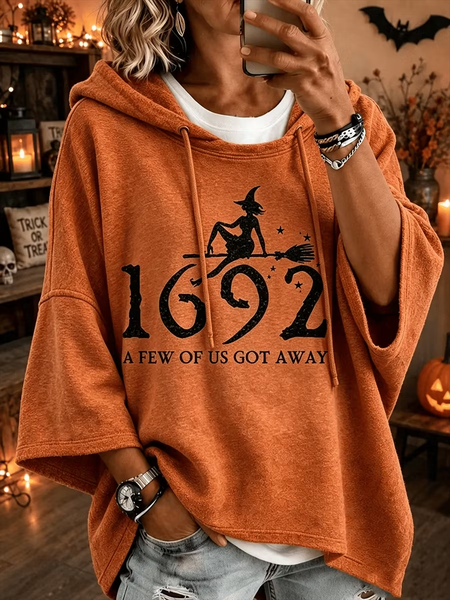 Women Text Letters Half Sleeve Casual Holiday Spring/Fall Hoodie